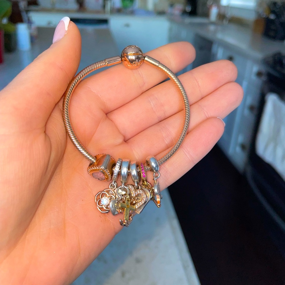 Rose gold Pandora charm bracelet (Moments Snake Chain)